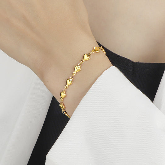 ✨ HeartGlow Chain Bracelet – Sleek Gold Finish 🌟 - One For All