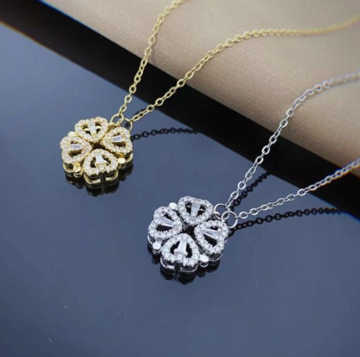 🌸 LuckyHeart™ Magnetic Clover Necklace 🍀 - One For All