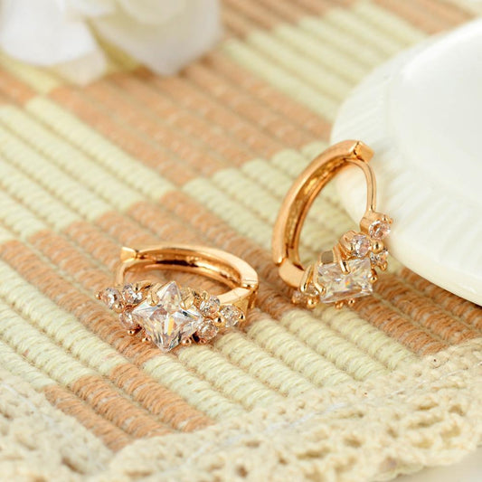 DiamondGlow Square Zircon Earrings - One For All