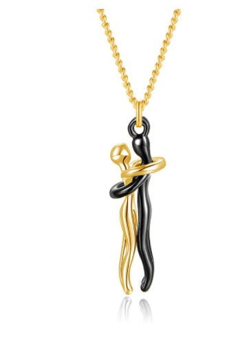 🤍 EmbraceYou™ Love Hug Necklace – Unisex Clavicle Chain | Couple Jewelry | Valentine’s Gift 💑 - One For All