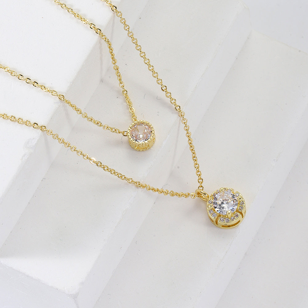 Simple Zircon Layered Necklace - One For All