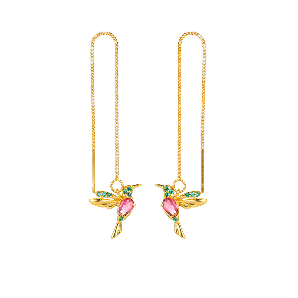 ✨ GraceWing Drop Earrings – Hummingbird & Tassel Design 🤍 - One For All