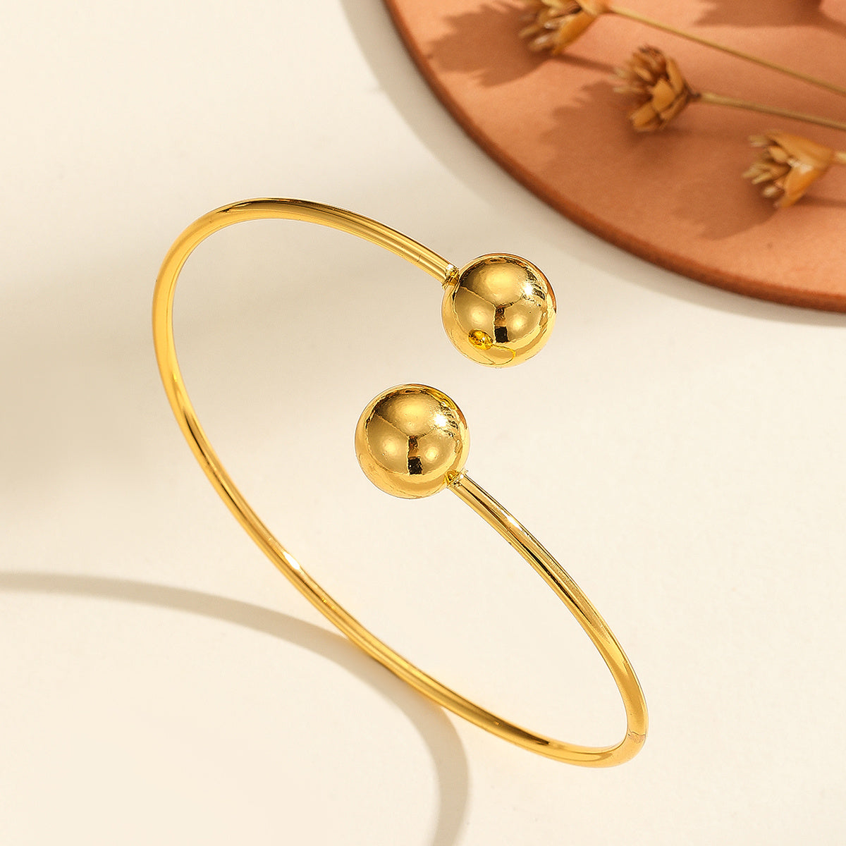 Chic Double-Head Bead Copper Bracelet - One For All