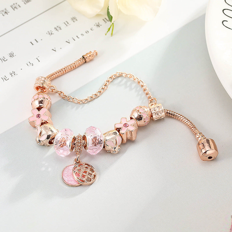 💖 GeoLuxe Rose Gold Love Bracelet – Elegant Geometric Design for Women - One For All